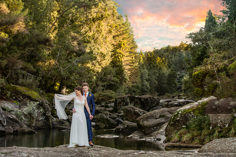 Bride and Groom at McLarens Falls
